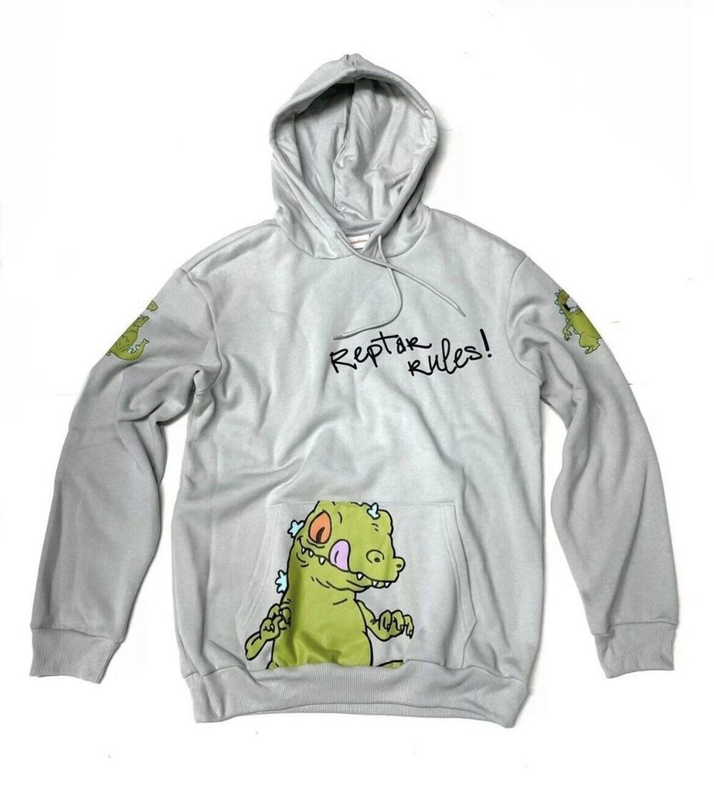 Rugrats Hoodie Size M Medium REPTAR RULES Mens Womens Nickelodeon Grey Unisex